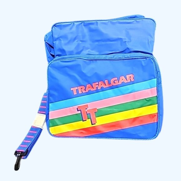 Vintage Handbags - NEW Vintage 80s Trafalgar Rainbow Messenger CArry on Bag zipper unisex